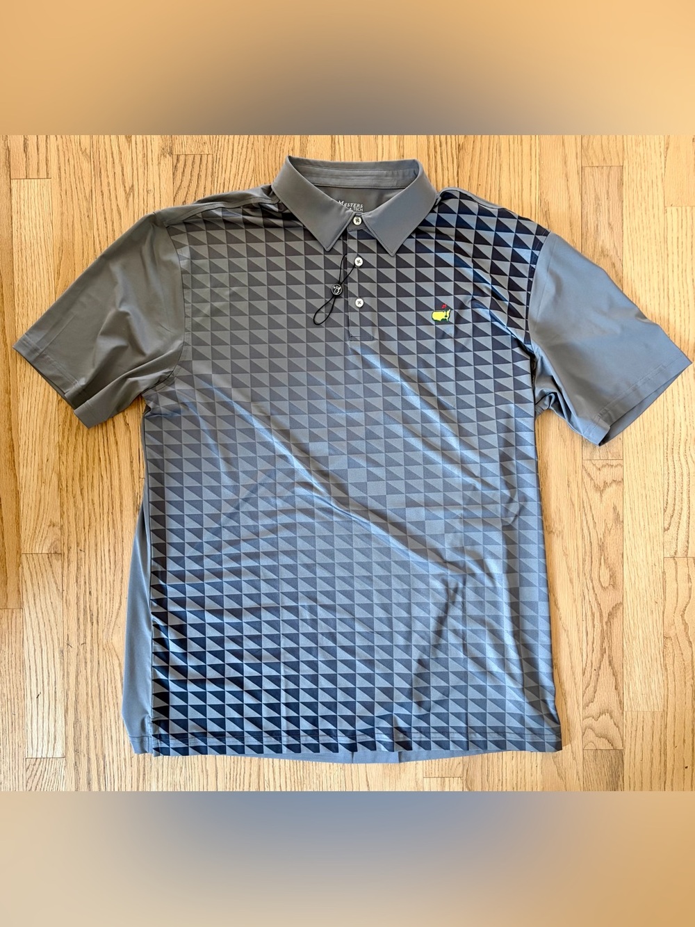 Masters Gray Geometric Polo with Accent Logo